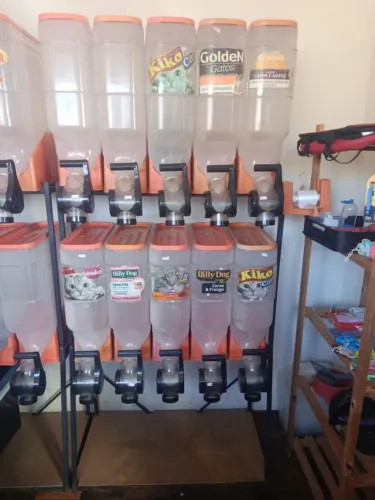 Móvel Dispenser de ração agranel, 10 Dispenser de 15 kg