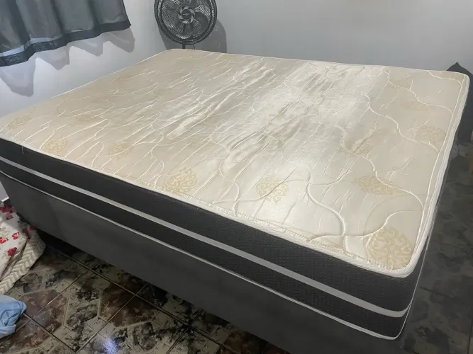 ? Cama Box Casal Completa Plumatex Milano - Excelente Estado