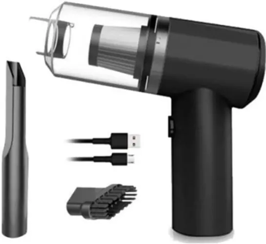 Mini Aspirador De Pó Sem Fio Portátil Para Carro Casa Preto Carregamento Via USB
