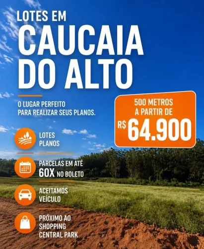 LOTES A VENDA EM CAUCAIA DO ALTO - COTIA SP
