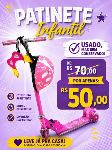 Patinete da Barbie Bem Conservado 