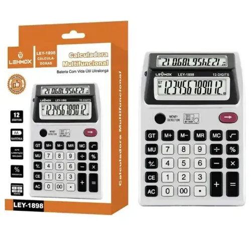 Calculadora Multifuncional Digital Visor Duplo Lehmox-1898