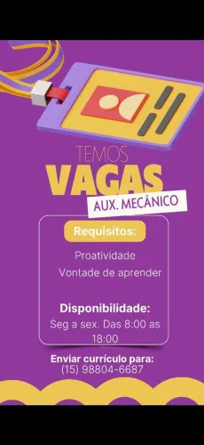 Auxiliar de mecânico.