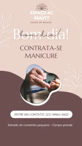 Vaga para manicure.
