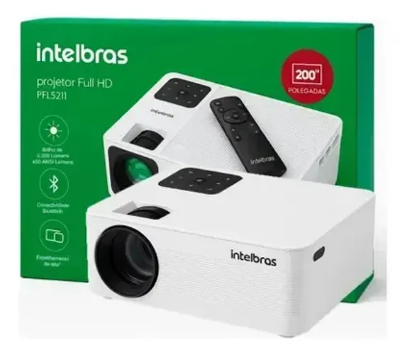 Projetor multimídia 5200 lúmens, Full HD, Bivolt, Branco, PFL5211, 4290057, Intelbras - CX
