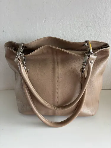 Bolsa bege couro 