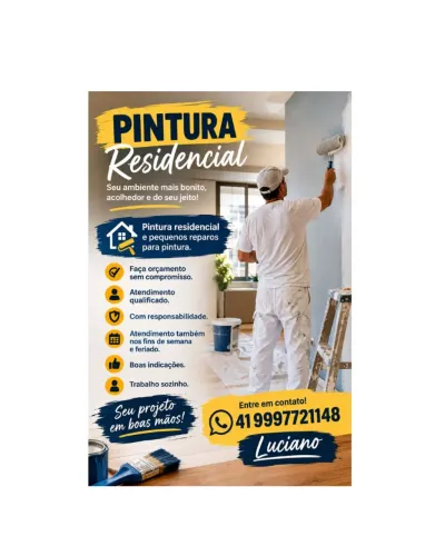 Pintor Residencial | Pintura e Pequenos Reparos | Orçamento Grátis