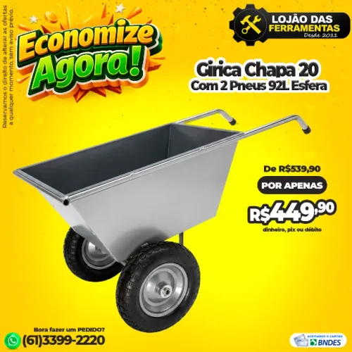 Girica Chapa 20 Com 2 Pneus 92L Esfera