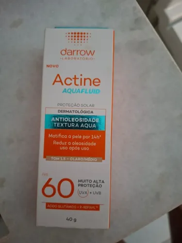 Protetor solar facial Darrow ACTINE AQUAFLUID FPS 60 40G