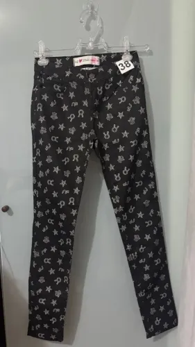 Calça Jeans Feminina Marisa Estampada Tam. 38