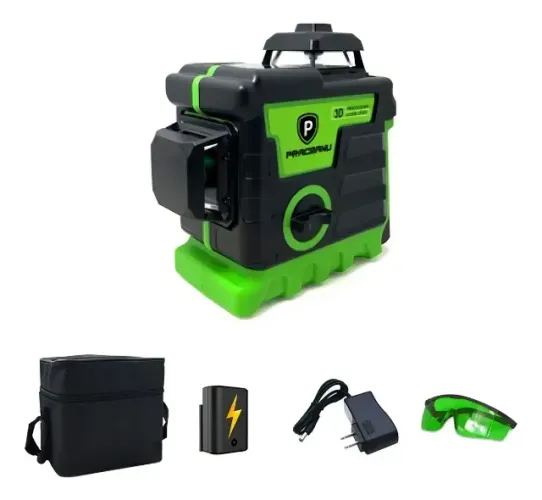 Nível a Laser 3D Pracmanu 12 Linhas Luz Verde Alcance 30m Autonivelante Profissional