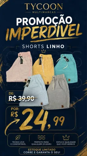 Promoção short linho