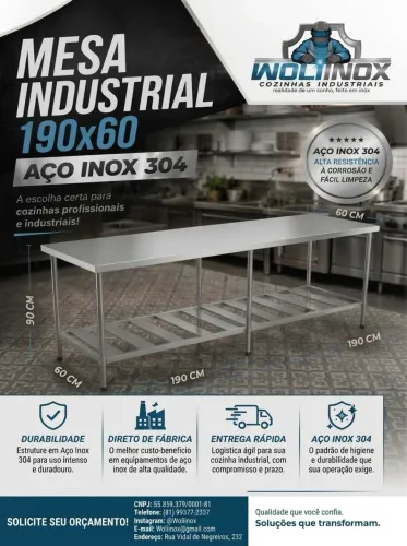 Mesas em inox