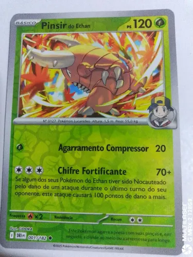 N52 carta pokémon Pinsir original bem conservada 