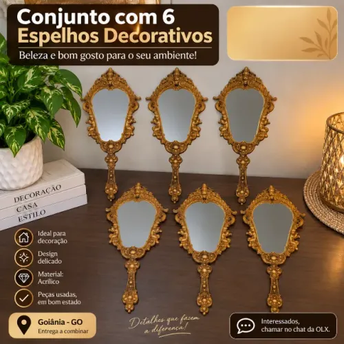 Conjunto com 6 espelhos decorativos