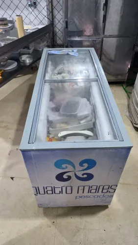 Freezer horizontal tampa de vidro