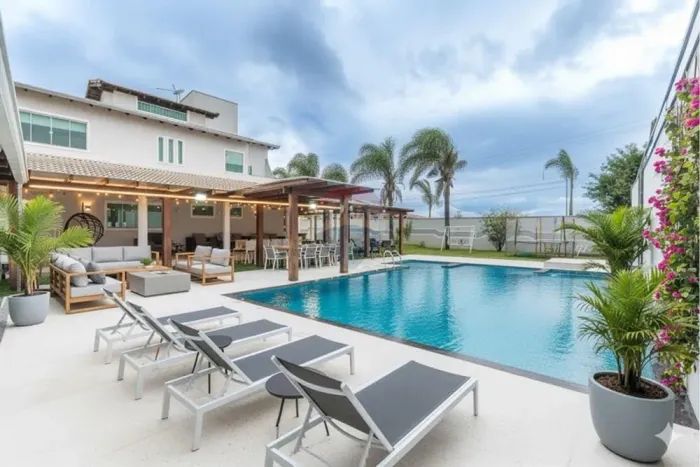 Casa Moderna 5 Suítes Piscina Espaço Gourmet Residencial das Palmeiras Ponte Alta Norte