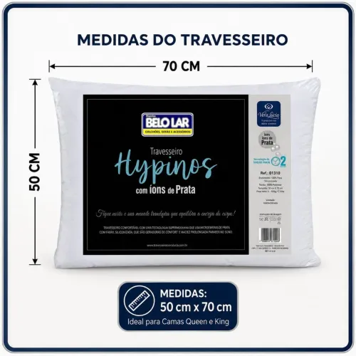 Travesseiro em malha com íons d e prata 