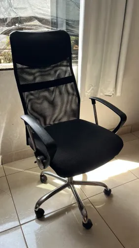 Cadeira Presidente Tela Mesh Base Cromada