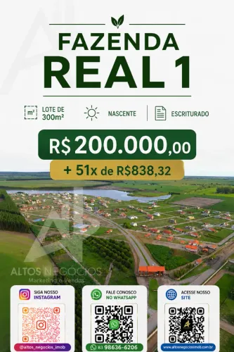 Fazenda Real 1 - Lote à Venda com Excelente Oportunidade