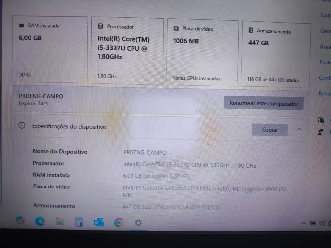 Notebook Dell Inspiron 14 2640