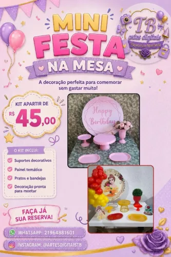 Mini festa na mesa