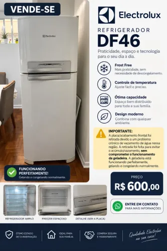 Geladeira Electrolux DF46 Frost Free - Funcionando perfeitamente!