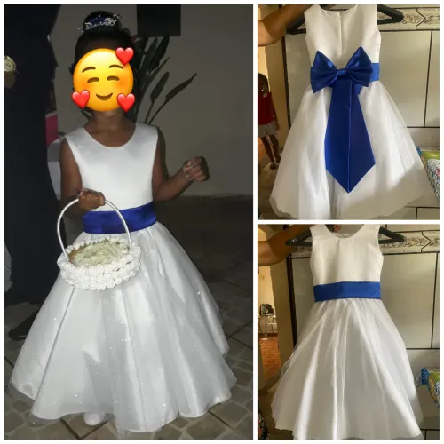 Vestido daminha laço azul