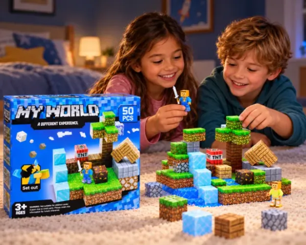 32 Blocos de montar com som + 1 Personagem do jogo Minecraft direto do xbox playstation pc