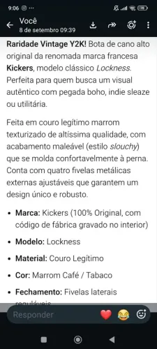 Bota importada raridade 