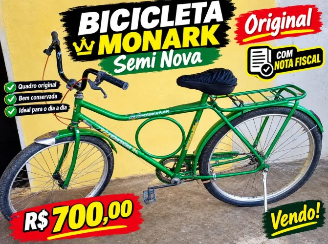 Bicicleta Monark original tem nota fiscal