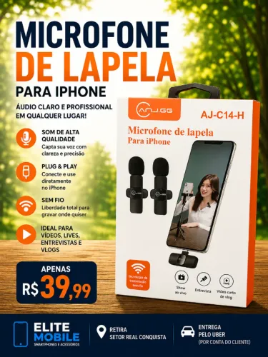 Microfone de Lapela Sem Fio para iPhone AJ-C14-H |