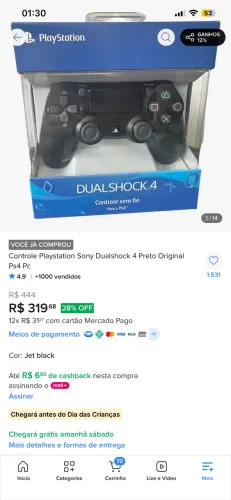 Controle de Ps4 original
