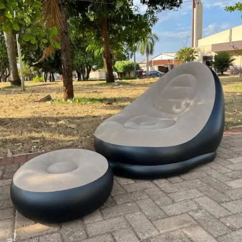 Poltrona Inflável Ultra Lounge com Puff | Conforto para Relaxar em Qualquer Lugar