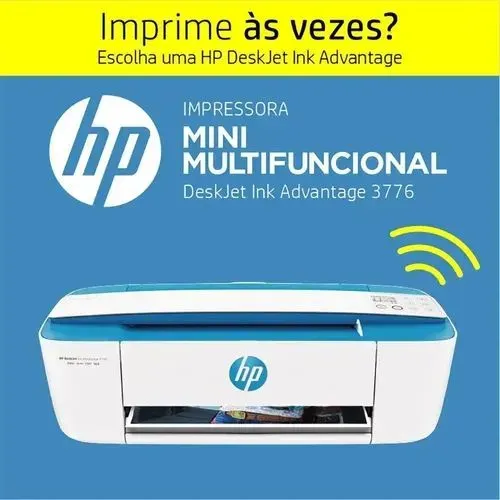 Impressora Multifuncional HP DeskJet 3776 Wi-Fi - NOVA (Sem Uso) + Cartuchos