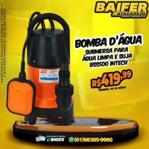 Bomba Submersa Para Água Limpa e Suja BSS500 Intech