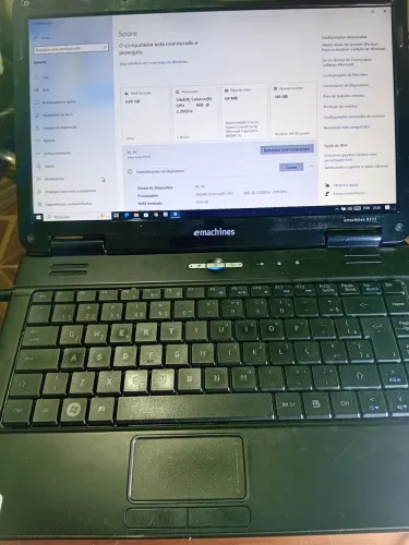 Notebook emachines 450 reais com garantia na bateria e carregador  até janeiro/27