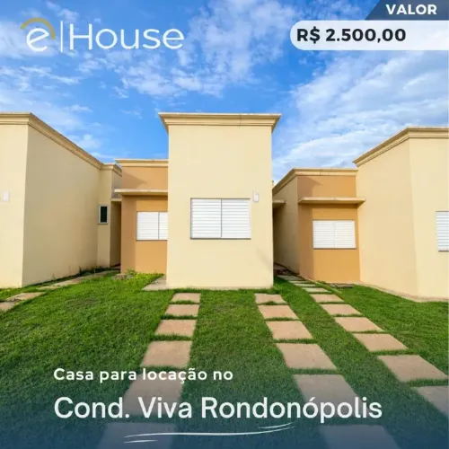 Casa Residencial para Aluguel no Condomínio Viva Rondonópolis, Rondonópolis (2 Qts, 52,70