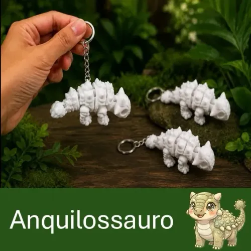 Chaveiro Articulado Anquilossauro - Dinossauro - Mimoslab