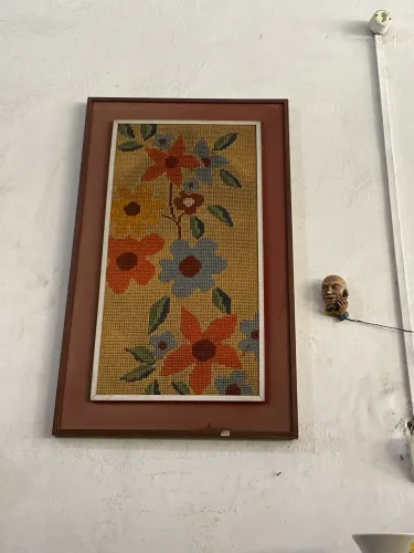 Quadro antigo ponto cruz