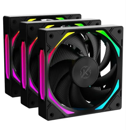 KIT FANS 120MM KALKAN HALO ARGB COM 3 FANS