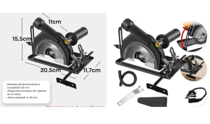 KIT ADAPTADOR SERRA CIRCULAR PARA LIXADEIRA E ESMERILHADEIRA ANGULAR 