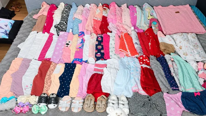 Roupas de bebê menina RN até uns 6 meses com 130 peças de desapego