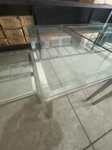 Mesa Escritório Inox com Vidro 1,50x0,70 - Moderna / Executiva