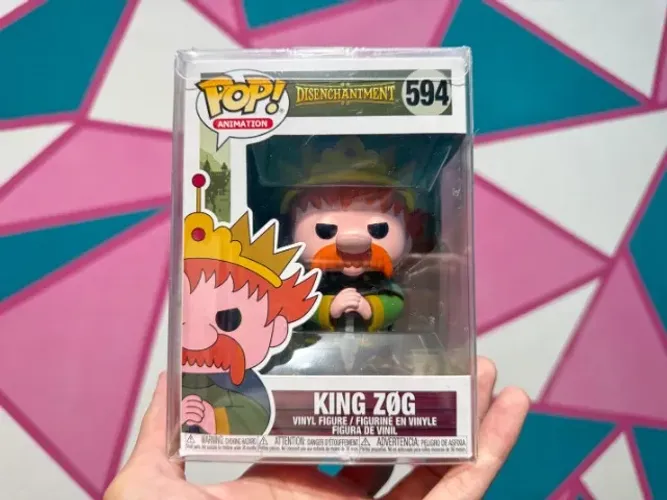 Raro Funko Pop Rei Zog Desencanto com protetor NOVO