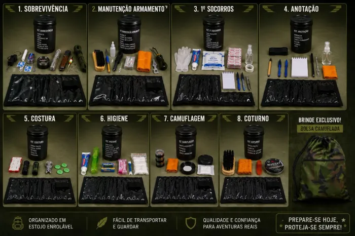 Kit Completo De Campo Sobrevivência Militar 