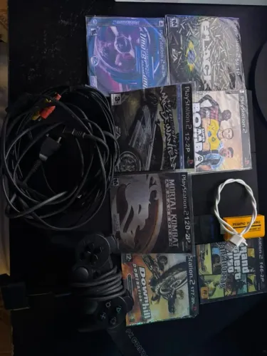 PS2 Slim Desbloqueado + Controle + Jogos | Funcionando 100%