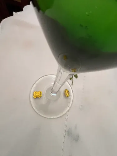Jogo de 6 taças cristal verde Hering lapidadas à mão