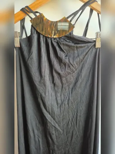 Vestido Longo Miele Denim Preto Jersey Original Tam G