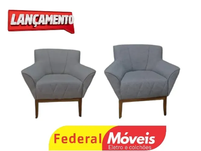 Poltrona no Linho Bege ou Cinza (Valor por unidade) - Mega Oferta!
